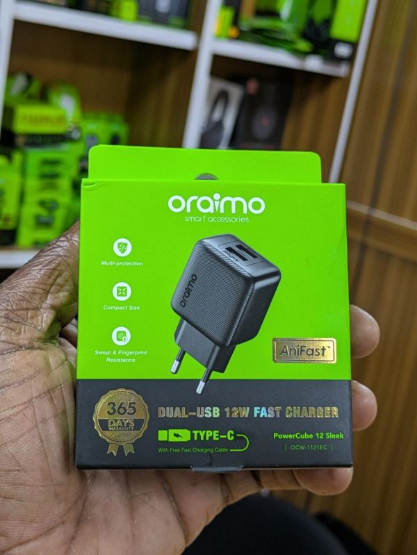 Oraimo PowerCube 12 Sleek 12 W Kit de chargeur mural Double sortie USB