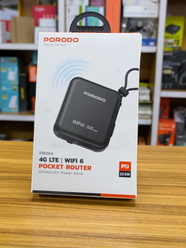 Routeur de poche Porodo 4G LTE | WiFi 6 - Noir – Image 9