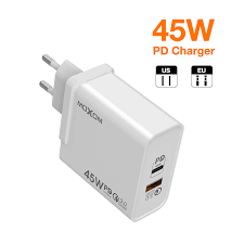 Chargeur rapide Moxom PD 45 W et QC3.0 super puissant, un adaptateur, deux prises