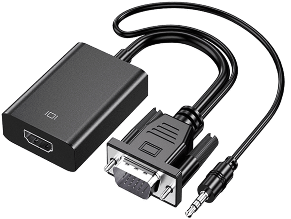 Adaptateur VGA vers HDMI avec Audio – Convertisseur Vidéo + Son