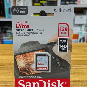 Carte Mémoire SDXC SanDisk Ultra® – 128Go Jusqu’à 140 Mo/s* – Idéale pour Photos & Vidéos Full HD