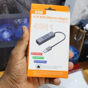 Hub USB 4 en 1 avec adaptateur Ethernet (10/100/1000 Mbps)