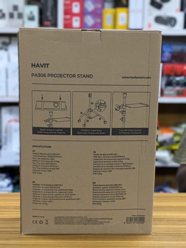 Support de projection réglable Havit PA306 - Plateau pivotant à 180° - Hauteur 1,6 m – Image 7