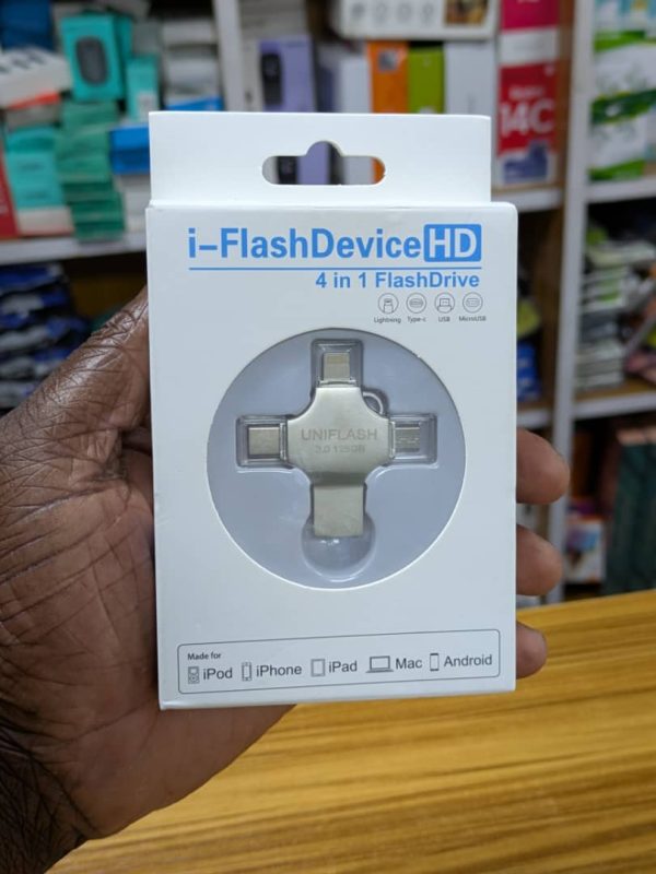Clé usb 4 en 1 i-FlashDevice HD 128GB  Bouts USB 3.0, USB-C, Micro USB et Lightning