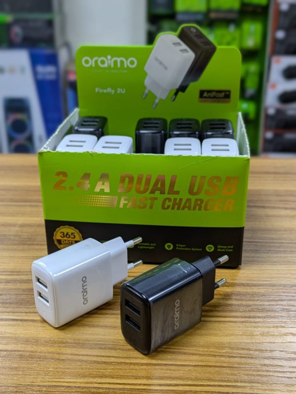 Tête de chargeur Oraimo Double sortie USB 2.4A