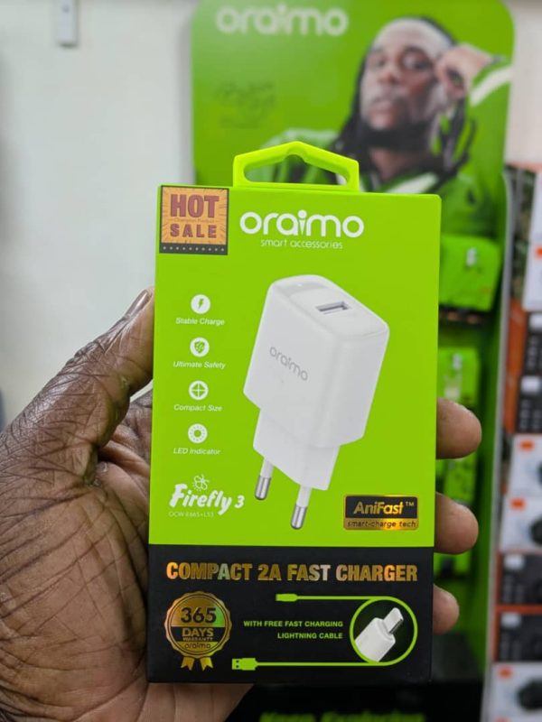 Oraimo Chargeur Firefly 3 Lightning 2A
