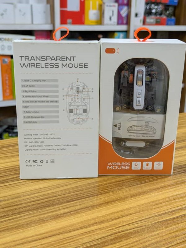 Souris Sans Fil Transparente & Rechargeable – Image 2