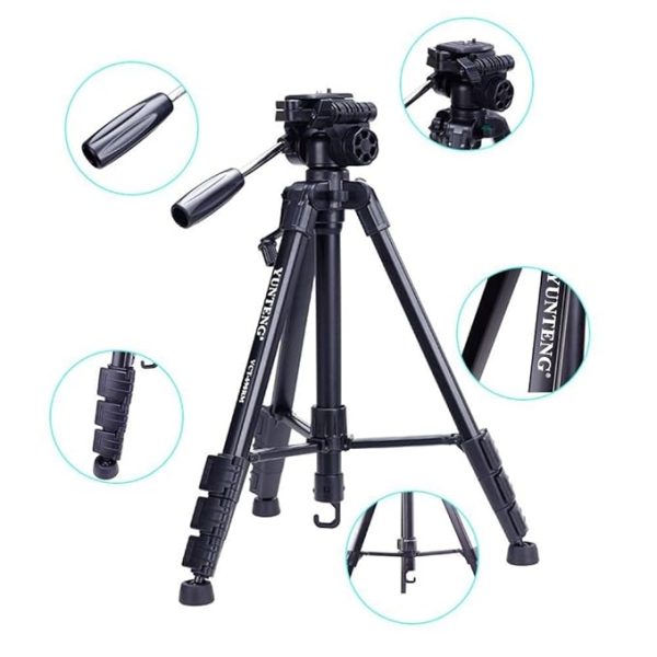 Trépied en aluminium MSC Yunteng avec étui de transport pour reflex numérique (Vct-690, noir) – Image 2