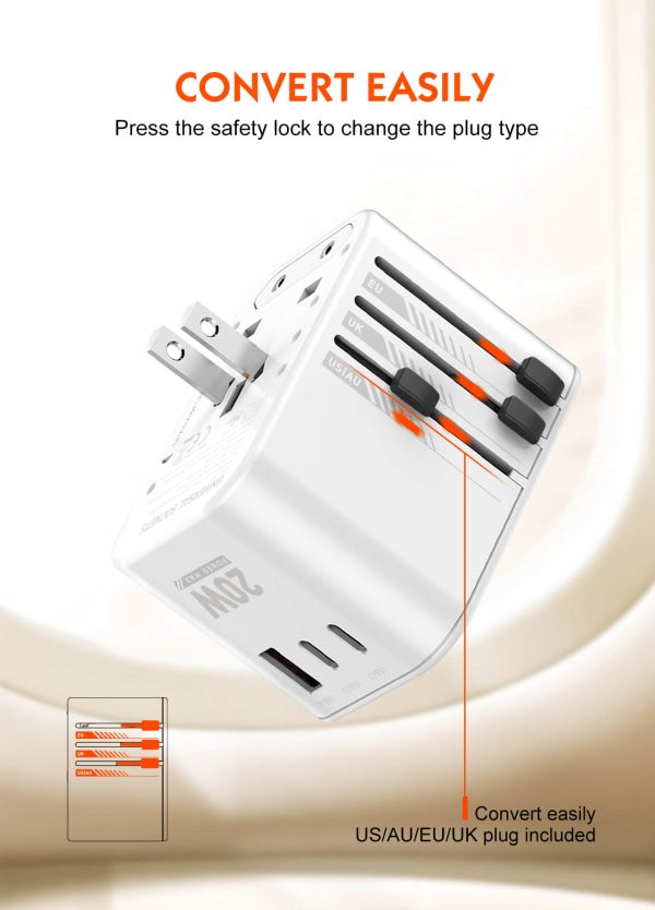 Adaptateur de voyage GaN 3 ports USB 20 W Z9 – Image 8