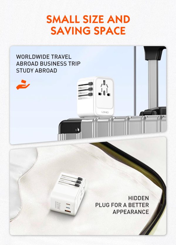 Adaptateur de voyage GaN 3 ports USB 20 W Z9 – Image 9