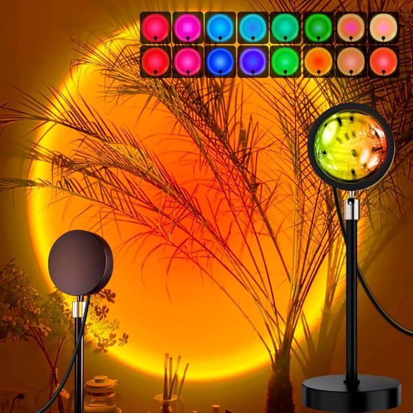 Sunset Lamp -  Projecteur de Coucher de Soleil LED – 16 Couleurs avec Télécommande – Image 2