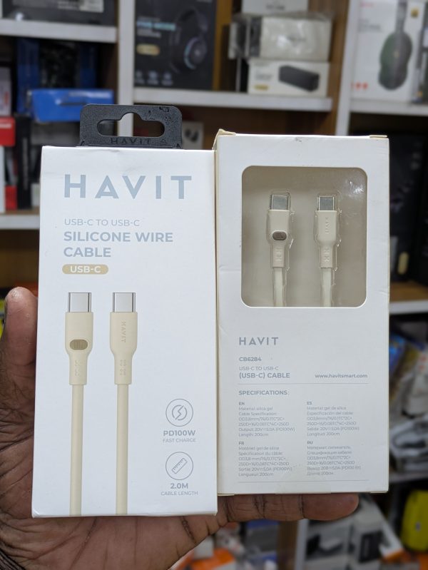 Câble USB-C vers USB-C en silicone HAVIT CB6284, 2 m