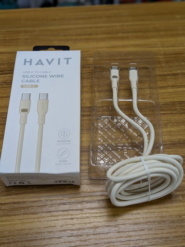 Câble USB-C vers USB-C en silicone HAVIT CB6284, 2 m – Image 2