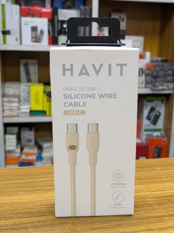 Câble USB-C vers USB-C en silicone HAVIT CB6284, 2 m – Image 4