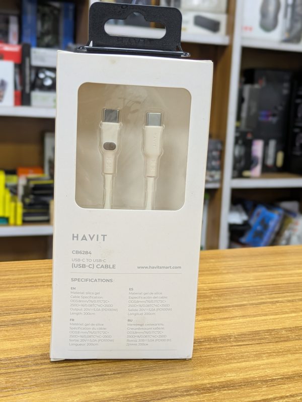 Câble USB-C vers USB-C en silicone HAVIT CB6284, 2 m – Image 3