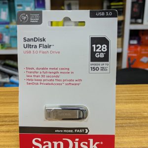 Clé USB SanDisk Ultra Flair™ 128 Go - USB 3.0 Haute Vitesse avec Boîtier Métallique et Sécurité