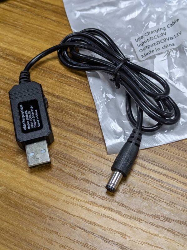 Câble de charge USB vers prise DC 9V-12V
