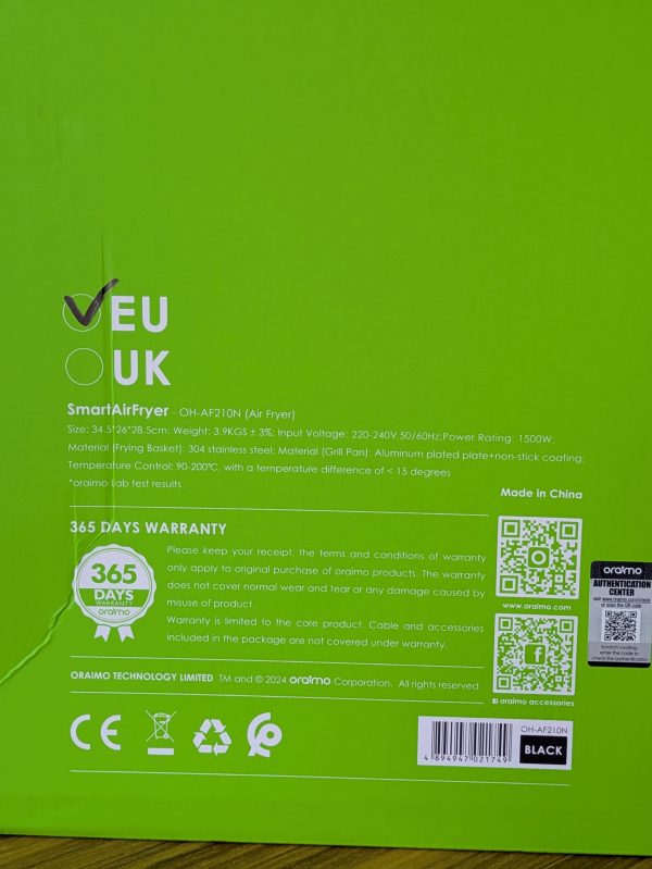 oraimo SmartAirFryer Friteuse à air intelligente visible de 1500 W – Image 19