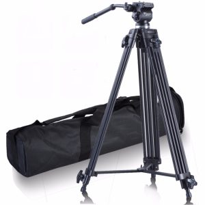 Trépied Weifeng WF-717 pour caméscope, support de trépied vidéo, tête fluide 8 kg 1800 cm, aluminium