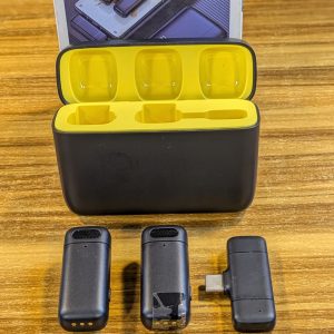 Kit de microphones sans fil compact avec boîtier de charge (Récepteur Type-C)
