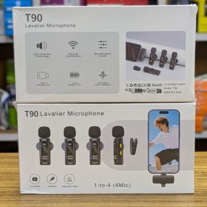 T90 Lavalier Microphone | Système Sans Fil 4 microphone Professionnel
