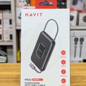 PowerBank HAVIT PB32 – 10000mAh avec Câble USB-C Intégré (22.5W)