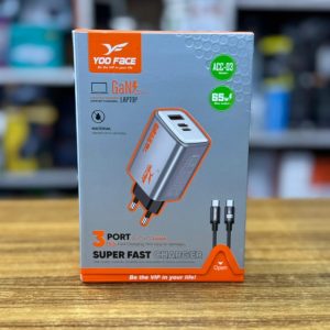 YOOFACE ACC-03 – Chargeur Super Fast GaN 65W (Câble Lightning)