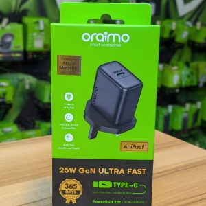 Chargeur oraimo 25W GaN Ultra Fast (AniFast™) + Câble Type-C