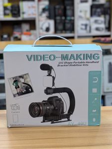 Kit de Video Making AY-49U – Stabilisateur Portable en U avec Micro et Éclairage LED