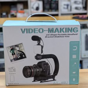 Kit de Video Making AY-49U – Stabilisateur Portable en U avec Micro et Éclairage LED