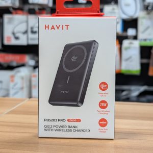 HAVIT PB5203 PRO – PowerBank Magnétique Qi2.2 10000 mAh avec Charge Sans Fil 25W